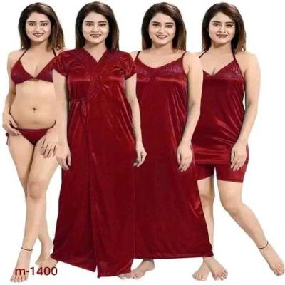 6 Part Night Dress (Red Meroon)