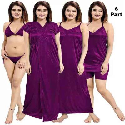 6 Part (Purpel) Indian Night Dress